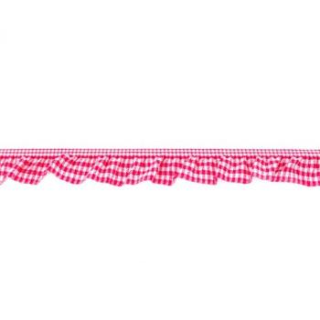 Elastisches Karorüschenband Pink 2 cm Breite